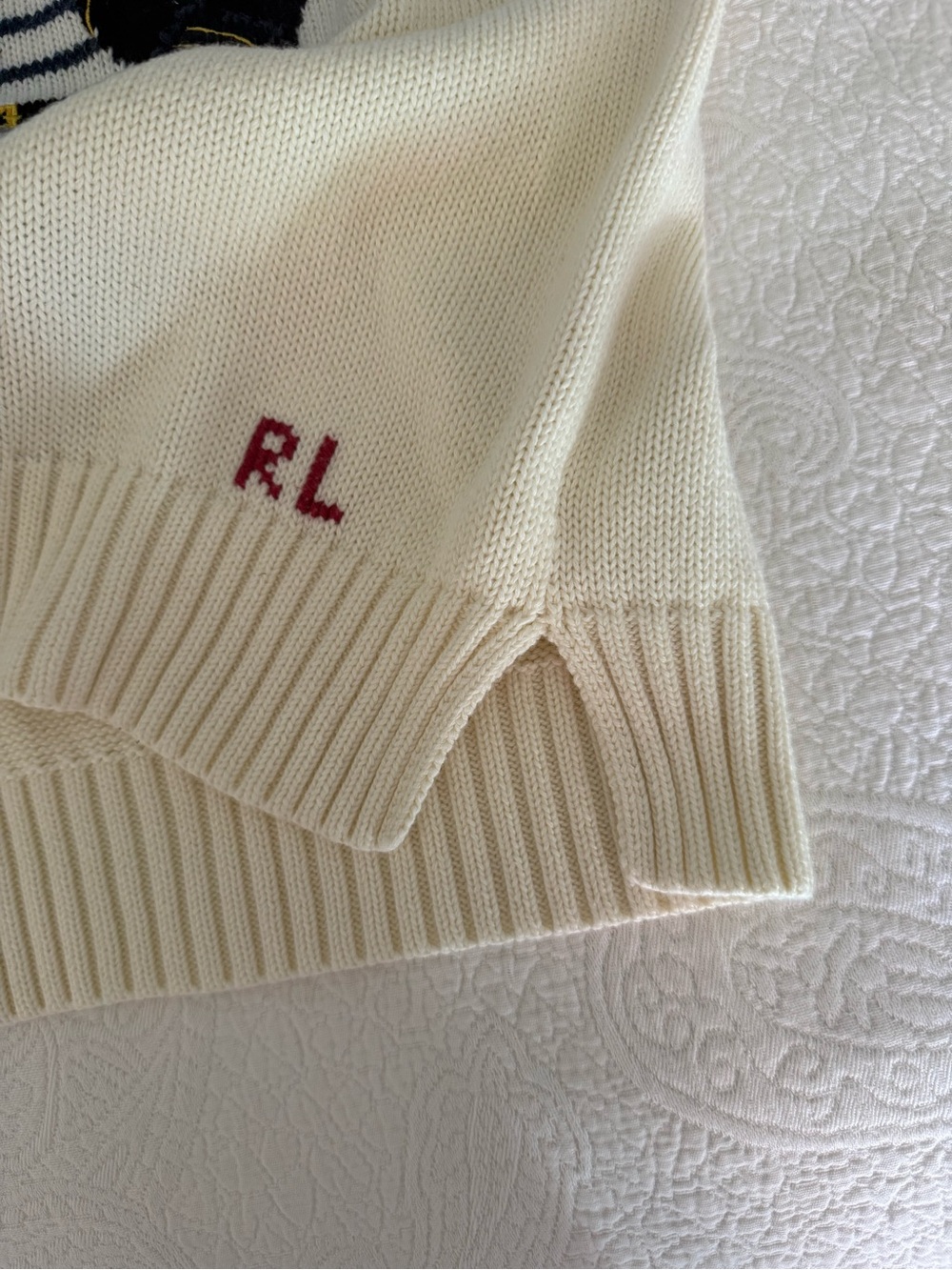 Polo by Ralph Lauren White Captain Bear Intarsia Crewneck Sweater❗️ - Picture 14 of 15
